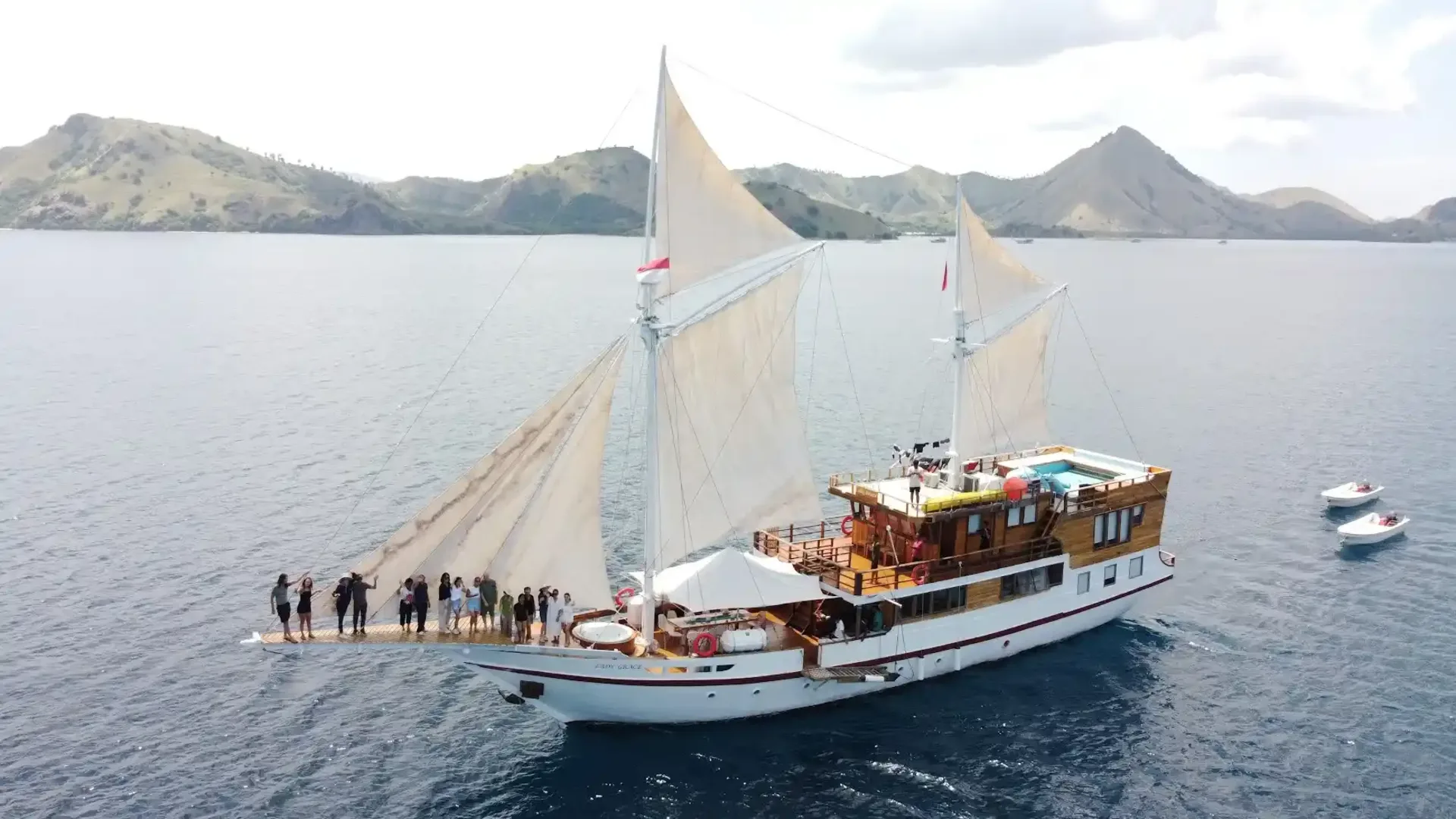 Boat route from Lombok toward Komodo Island