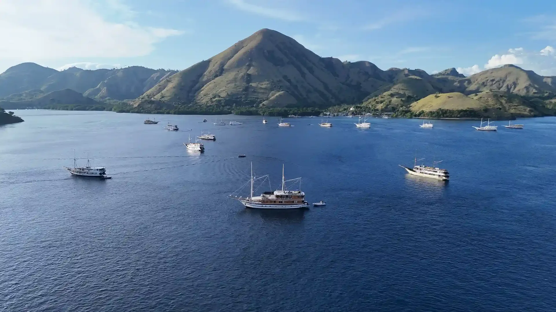 Phinisi sailing boat in Komodo National Park near Labuan Bajo